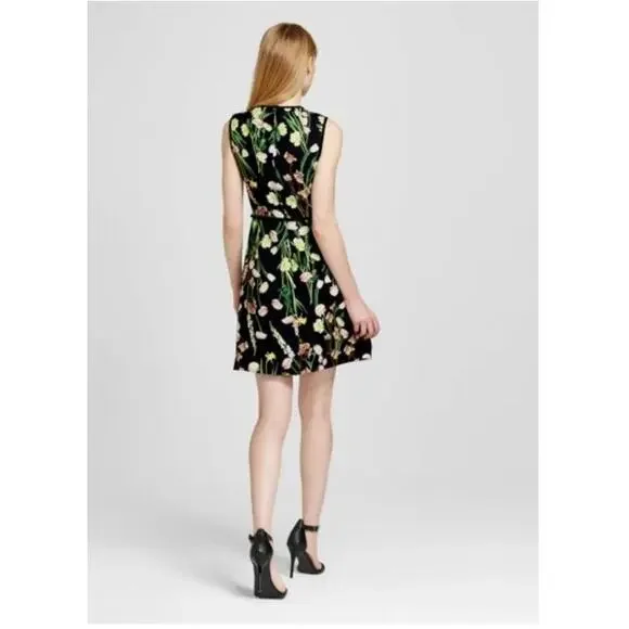 Victoria Beckham for Target Black Floral Sleeveless Cocktail Dress XS - Picture 4 of 5